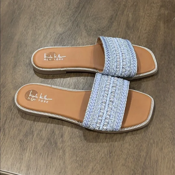 Nicole Miller Blue and Tan Women’s Sandals - Picture 3 of 3